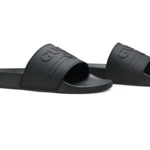 Gucci Men's Black Slide Sandals